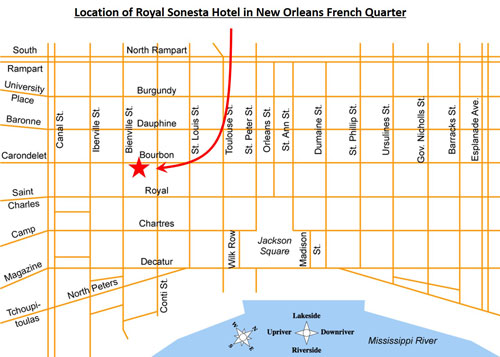 Image: Street map of Royal Sonesta location.